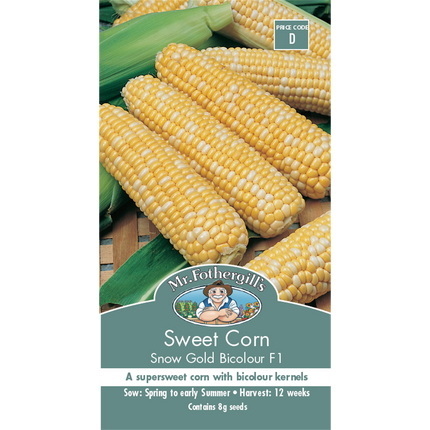 Mr Fothergill's Snow Gold Sweet Sweet Corn Vegetable Seeds