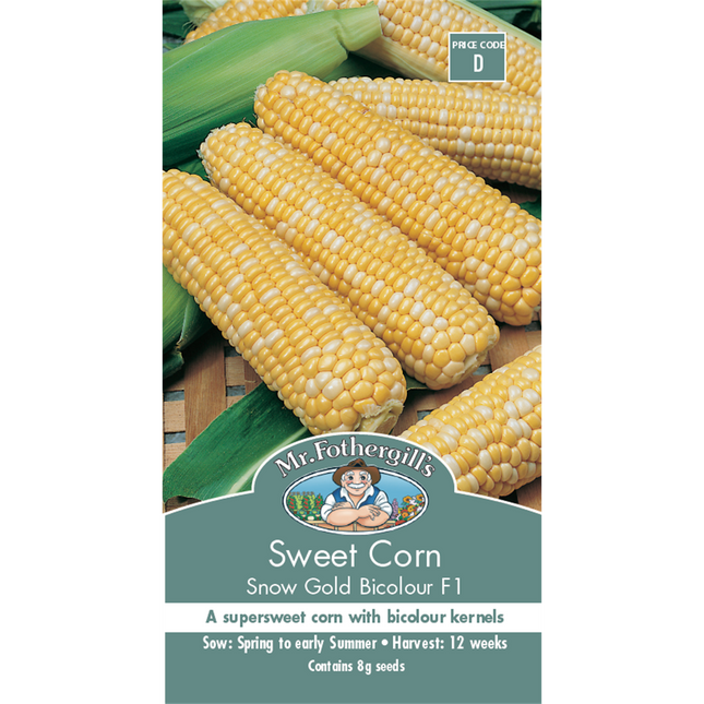 Mr Fothergill's Snow Gold Sweet Sweet Corn Vegetable Seeds
