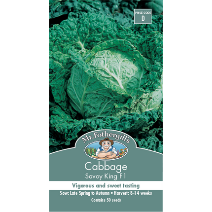 Mr Fothergill's Savoy King Cabbage Vegetable Seeds
