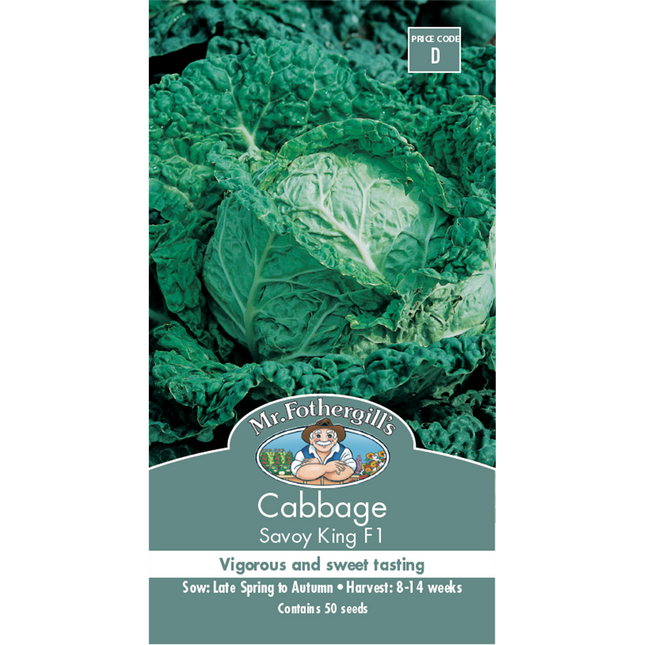 Mr Fothergill's Savoy King Cabbage Vegetable Seeds
