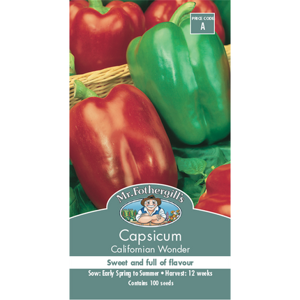 Mr Fothergill's Californian Wonder Capsicum Vegetable Seeds