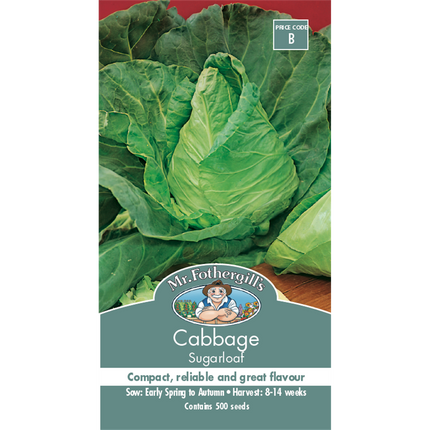 Mr Fothergill's Sugarloaf  Cabbage Vegetable Seeds