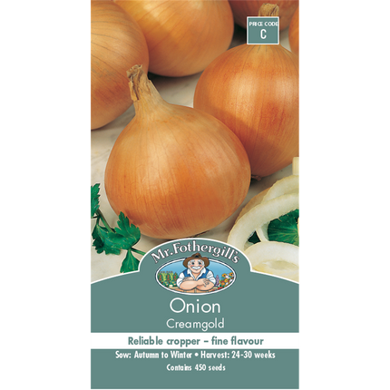 Mr Fothergill's Creamgold Onion Vegetable Seeds