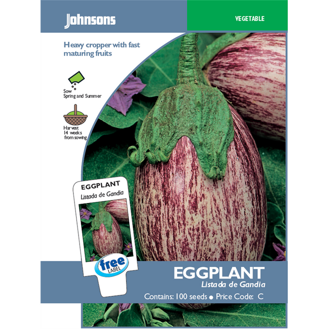 Johnsons Listada Eggplant Vegetable Seeds