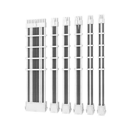 Antec CIP4 Cable Kit White Grey - 6 Pack, 24ATX, 4+4 EPS, 16AWG Thicker, High Performance 300mm long Length. Premium Sleeved & Universal (LS)