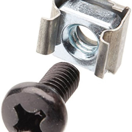 Astrotek M6 Cage Nuts & Screws (Pack of 10) Black Color Oxide Finish Phillips Drive Length Fully Threaded