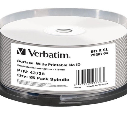 Verbatim Blu-Ray BD-R 25pk 25GB, 6x, Spindle