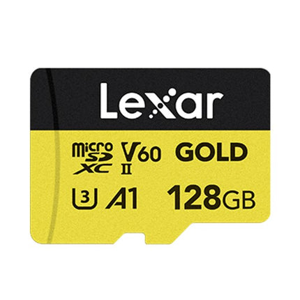 Lexar  GOLD micro SDXC UHS-II Card 128G up to 280MB/s read, up to 100MB/s write FULL-HD & 4K Video, up to 280MB/s read, up to 100MB/s write
