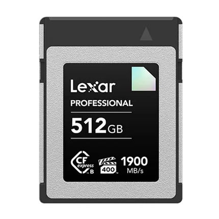 Lexar CFexpress Type B Diamond  Series 512GB– CFexpress Type B card Diamond 1900MB/s read, up to 1700MB/s write, VPG400, 8K RAW
