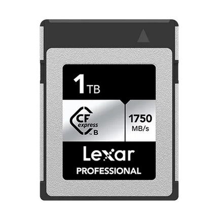 Lexar Professional CFexpress™ Type B card Silver Series 1TB—Up to 1750MB/S read, up to 1300MB/s write,minimum sustained write speed 850MB/s1