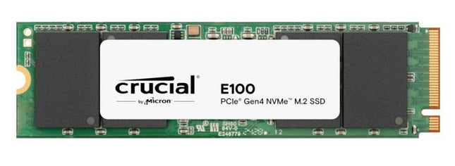 Crucial E100 480GB Gen4 NVMe SSD 4700/2500 MB/s R/W 100TBW 350K/460K IOPS 1.5M hrs MTTF M.2 PCIe4 3yrs <500GB ~Crucial P3 CT500P3SSD8