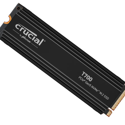 Crucial T700 4TB Gen5 NVMe SSD Heatsink 12400/11800 MB/s R/W 2400TBW 1500K IOPs 1.5M hrs MTTF with DirectStorage Intel 13th Gen & AMD Ryzen 7000