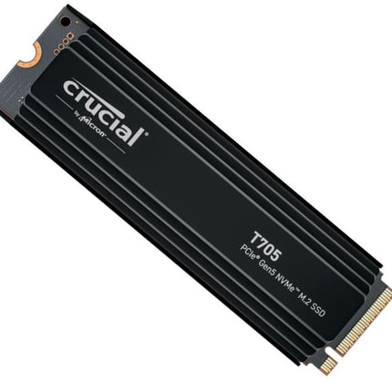 Crucial T705 2TB Gen5 NVMe SSD Heatsink - 14500/12700 MB/s R/W 1200TBW 1550K IOPs 1.5M hrs MTTF DirectStorage for Intel 14th Gen & AMD Ryzen 7000