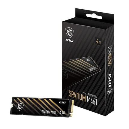 MSI SPATIUM M461 PCIe 4.0 NVMe M.2 4TB Internal SSD PCIe Gen4 NVMe (SPATIUM M461 PCIe 4.0 NVMe M.2 4TB), 5 Year Warranty