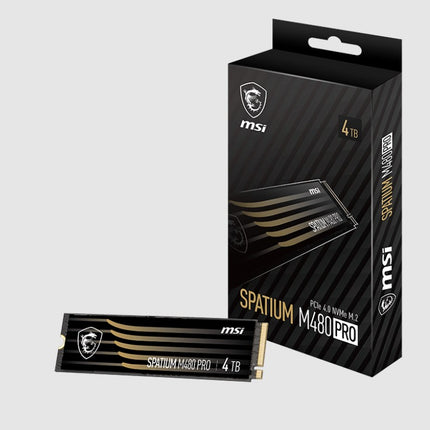 MSI 4TB M480 PCIe 4.0 NVMe M.2 SSD, Sequential Read up to 7400MB/s, Sequential Write 7000MB/s, 3000 TBW, 5 Year Warranty