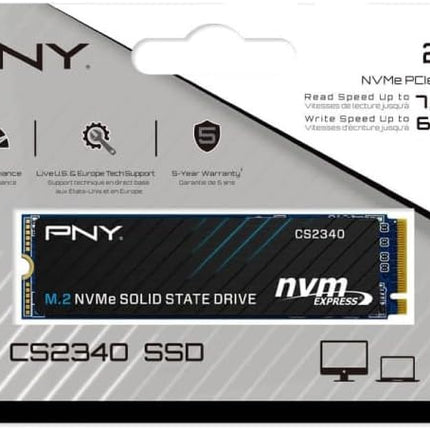 PNY CS2340 2TB M280CS2340-2TB-TB 7,400 MB/s (Read), 6,400 MB/s (Write)