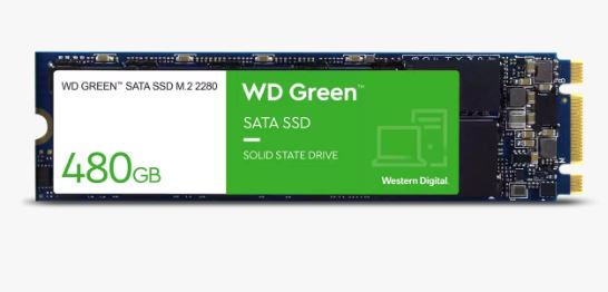 Western Digital WD Green SATA SSD M.2 2280 - 480GB 545MB/s, up to 1M hours MTTF  3-Year Limited Warranty