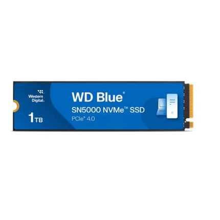 Western Digital WD Blue SN5000 NVMe™ 1TB SSD M.2 2280, 5,150MB/s R 4,900MB/s W, 730K IOPS R / 770K IOPS W, PCIe Gen4 x4, 5-Y Warranty