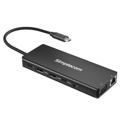 Simplecom CHN613 USB-C 13-in-1 Multiport Docking Station Dual HDMI + VGA Triple Display USB 3.2 Gen 2 10Gbps
