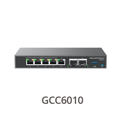 Grandstream GCC6000 Built-in IPPBX (10 Users, 4 Concurrent Calls) + enterprise-grade firewall + VPN Router + 2 x 2.5 Gb, 5 x GigE Network Switch