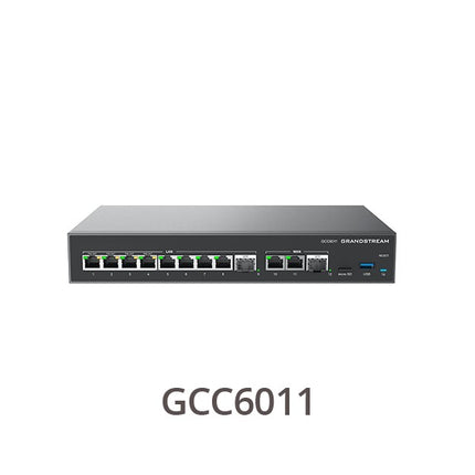 Grandstream GCC6011, 2 x 2.5 Gigabit SFP port and 10 x Gigabit Ethernet ports, Built-in IP PBX provides voice and video communications
