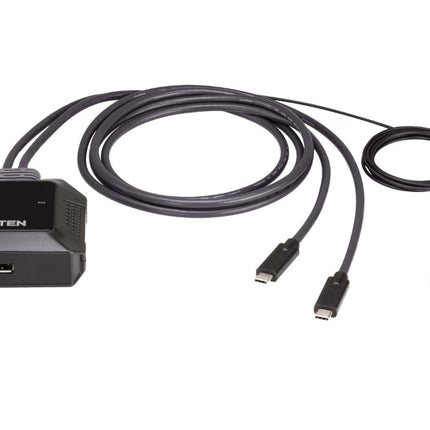 Aten 2-Port 4K DisplayPort USB-C Cable KVM Switch with Remote Port Selector