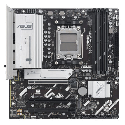 ASUS AMD PRIME B840M-A WIFI-CSM (AM5) Micro ATX Motherboard 4xDDR5 192GB, 2x PCIe 4 x16 slot, 3x M.2 slots, 4x SATA, Wi-Fi 6E, 1x HDMI, 1x DP