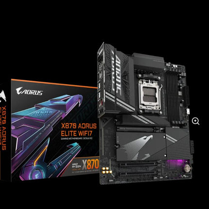 Gigabyte X870 AORUS ELITE WIFI7 AMD AM5 ATX Motherboard 4x DDR5~256GB,3x PCIe x16, 4x M.2, 4x SATA 6, 4x USB 3.2, 4x USB2.0, 2x USB-C,