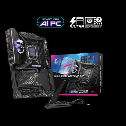 MSI MPG Z890 CARBON WIFI INTEL Z890  Motherboard, 4x DDR5 256GB, 3x PCI-E x 16, 5x M.2, 4x SATA 6G, 10x USB 3, 3x USB-C