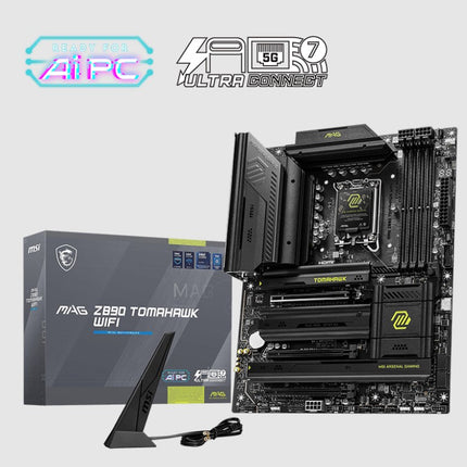 MSI MAG Z890 TOMAHAWK WIFI Motherboard, 4x DDR5 256GB, 3x PCI-E x 16, 4x M.2, 4x SATA 6G, 7x USB 3, 3x USB-C