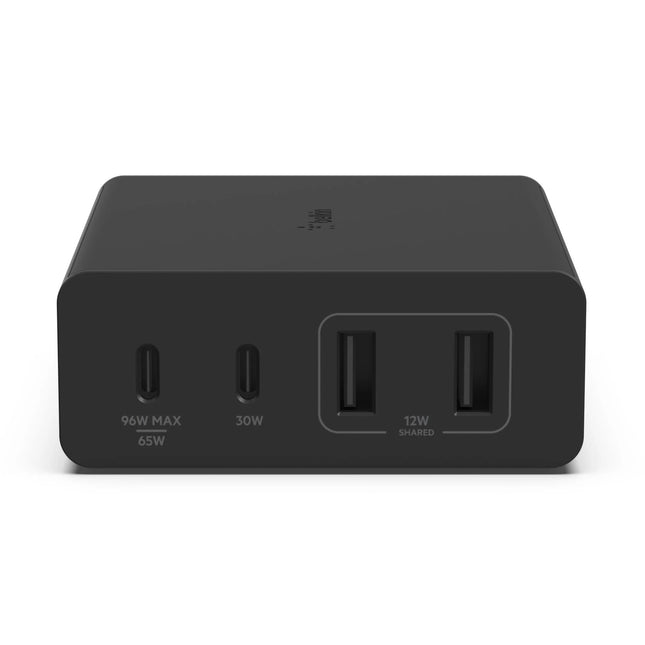 Belkin BoostCharge Pro 4-Port GaN Charger 108W - Black(WCH010auBK),2xUSB-C,2xUSB-A,Intelligent & Fast Charger,Compact Laptop Charger,2 Years Warranty