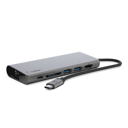Belkin USB-C Multimedia Hub with 60W Power Delivery - (F4U092btSGY), 1x HDMI 4K, 1x USB-C, 2x USB-A, 1xSD, 1xGB Ethernet, 5Gbps TS, 2 Years Warranty