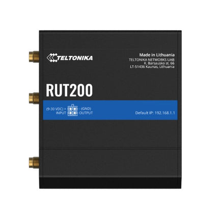 Teltonika RUT200 Industrial Cellular Router, WAN Failover, Compact and Reliable Industrial 4G LTE Router/Firewall, PSU included