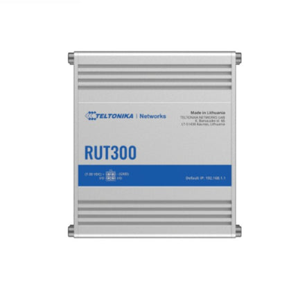 Teltonika RUT300 Industrial Ethernet Router, Rugged Industrial Ethernet Router, 5 Ethernet Ports, 2 Configurable Digital Inputs/Outputs, PSU included