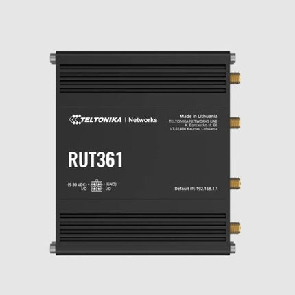 Teltonika RUT361 Industrial Cellular Router, Compact and Powerful Industrial 4G LTE Cat 6 Router/Firewall, Rugged Aluminium Housing, PSU included