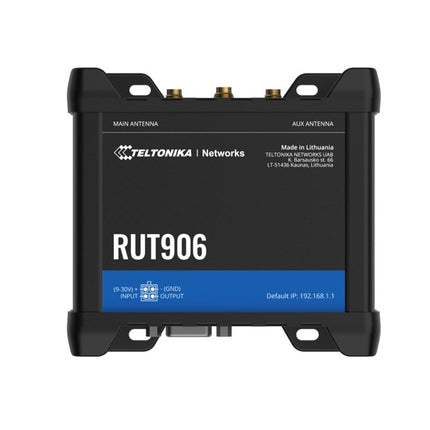 Teltonika RUT906 Industrial Cellular Router, Dual-SIM Cellular 4G LTE, WAN Failover, with 4x Ethernet Ports, PSU included