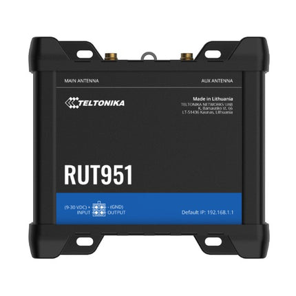 Teltonika RUT951 Industrial Cellular Router, 4G LTE (Cat 4), Dual SIM,WI-FI, Automatic WAN Failover, PSU included