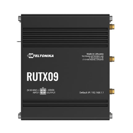 Teltonika RUTX09 Industrial Cellular Router, 4G LTE CAT 6, Dual SIM, Instant LTE Failover, Gigabit Ethernet, PSU included