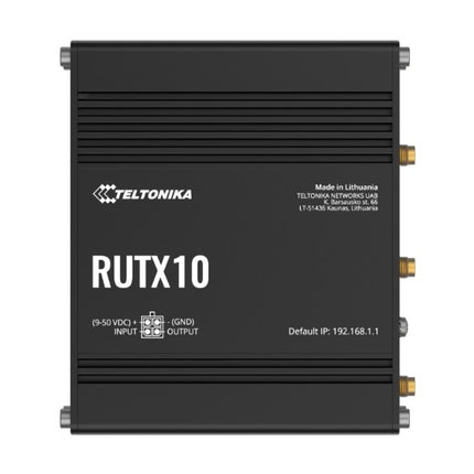 Teltonika RUTX10 Professional Ethernet Router, Industrial Ethernet Router/VPN/Firewall (NO-LTE) with Dual Band WiFi 5 802.11ac, PSU included