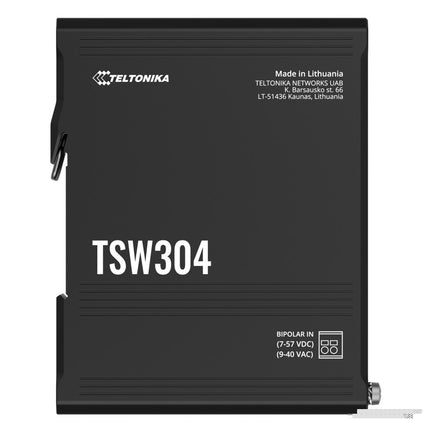 Teltonika TSW304 DIN Rail Ethernet Switch, 4x Gigabit Ethernet with speeds of up to 1000 Mbpsl, Wide Range of Voltages, PSU excluded