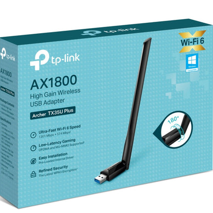 TP-Link Archer TX35U Plus AX1800 High Gain Wireless USB Adapter