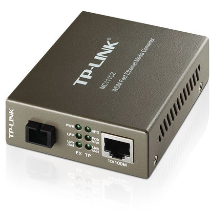 TP-Link MC111CS 10/100Mbps SC WDM Media Converter Monomode Simplex 10/100Base-TX, 100Base-FX standards Link Fault Passthrough and Far End Fault(LS)