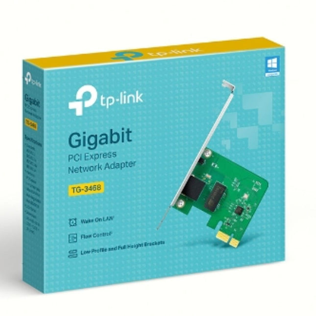 TP-Link TG-3468 32-bit Gigabit PCI Express Network Adapter, Realtek RTL8168E, 10/100/1000Mbps RJ45 port, Auto MDI/MDIX