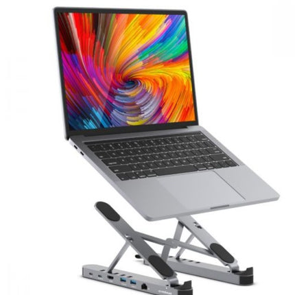 mbeat® Stage P5 Portable Laptop Stand with USB-C Docking Station Foldable and Adjustable Design USB-C HDMI Port Lan 1000Mbps
