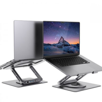 mbeat® Stage S12 Rotating Laptop Stand with USB-C Docking Station Flexible Ergonomic Design USB-C HDMI RJ45 1000Mbps