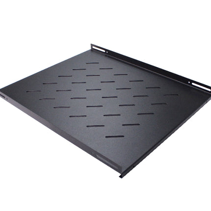 LDR Fixed 1U 550mm Deep Shelf Recommended for 19' 800mm Deep Cabinet - Black Metal Construction