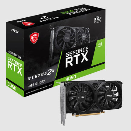 MSI nVidia Geforce RTX 3050 VENTUS 2X 6G OC Video Card, Boost: 1492 MHz, CUDA 2304 Units, 6GB GDDR6, HDMI™ x 2
