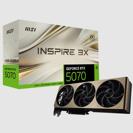 MSI nVidia GeForce RTX™ 5070 12G INSPIRE 3X OC, Boost: 2542 MHz, CUDA 6144 Units, 12GB GDDR7, HDMI™ x 1