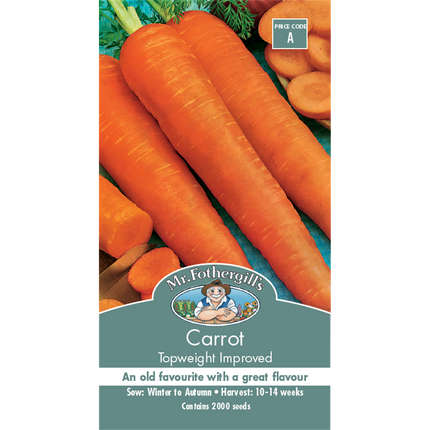 Mr Fothergill's Topweight Improved Carrot Vegetable Seeds