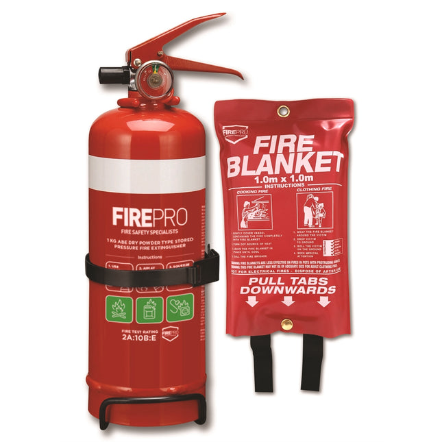 Fire Pro Extinguisher and Blanket Fire Safety Kit